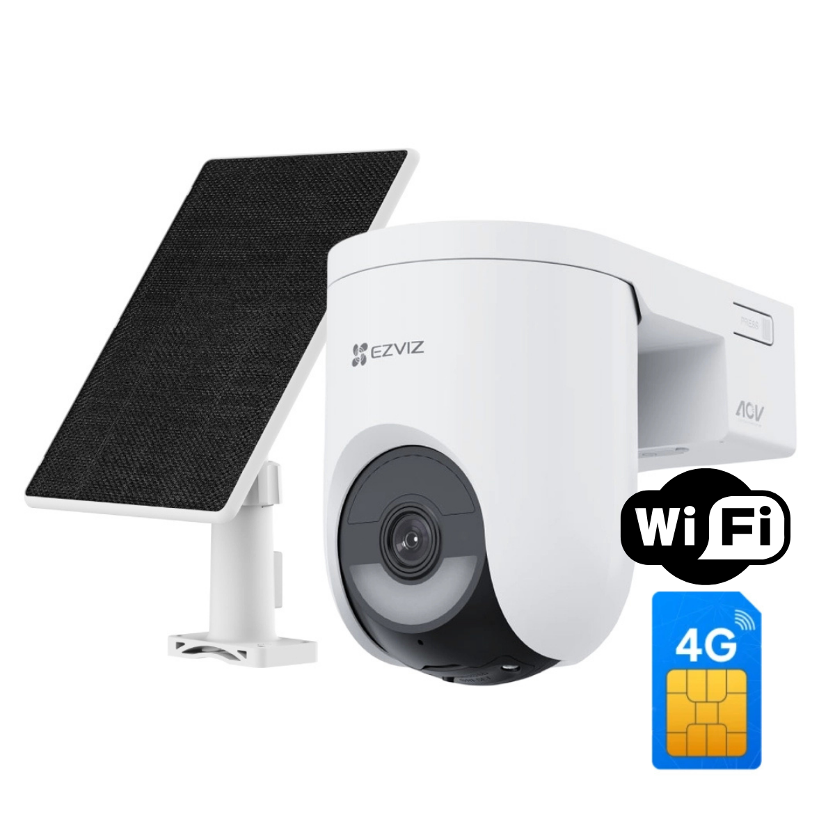 HB8 Lite 4G Wi-Fi Ezviz - Cámara de seguridad con batería y panel solar