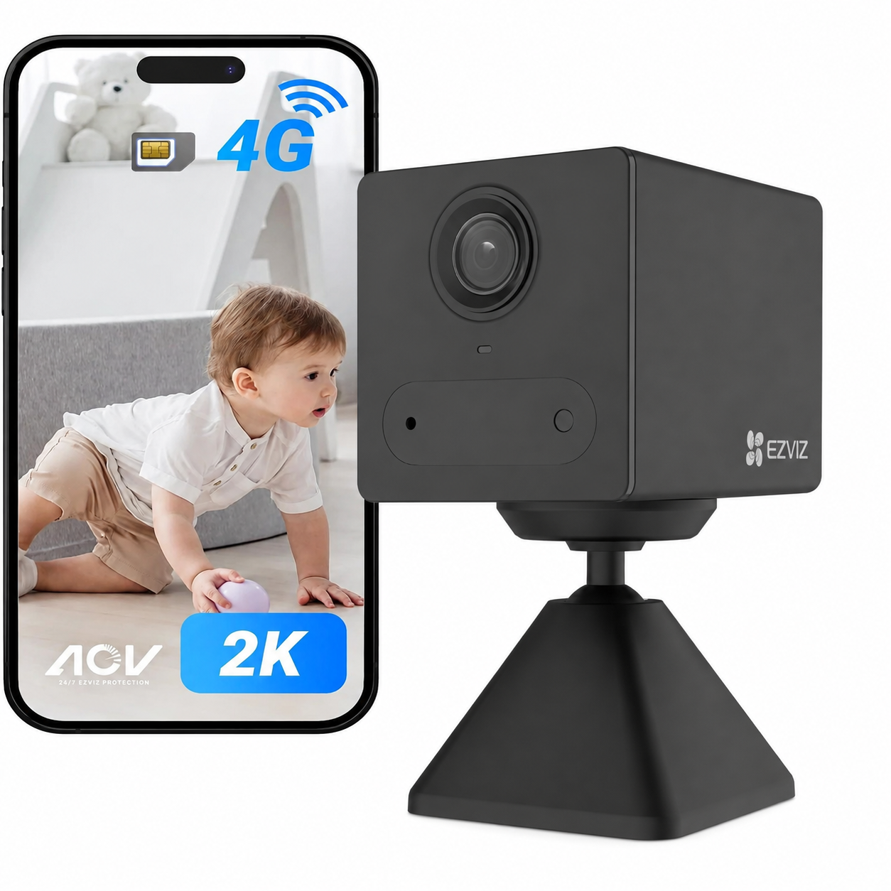 Camara De Seguridad Cb2 4g Ezviz 3mp Usb-c
