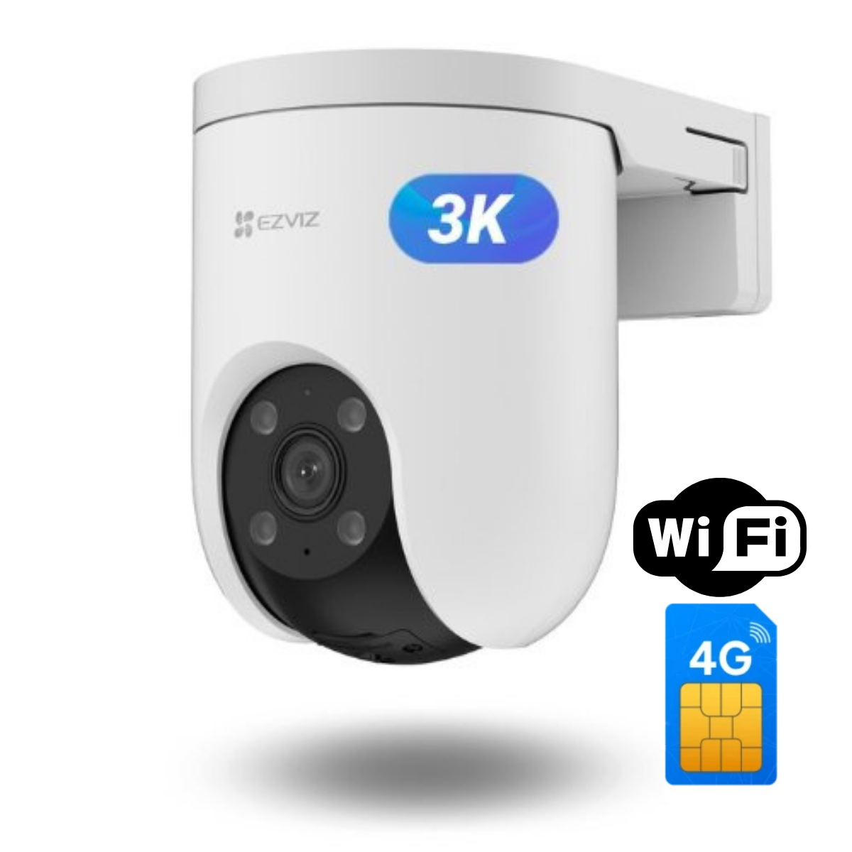 H8C 3K 5MP Ezviz - Cámara Wi-Fi y 4G - 360° Exterior Inteligencia Color 24hs Sirena
